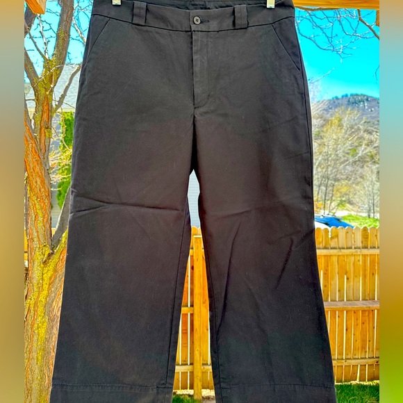 GAP Pants - Gap NWOT Cotton Clean Flat Front Stretch Cropped Wide Leg Chino Black size 12